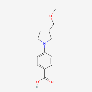molecular formula C13H17NO3 B2520521 4-[3-(Methoxymethyl)pyrrolidin-1-yl]benzoic acid CAS No. 1483510-54-8