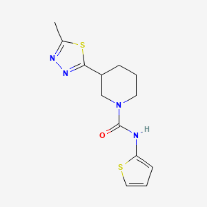 molecular formula C13H16N4OS2 B2520528 3-(5-methyl-1,3,4-thiadiazol-2-yl)-N-(thiophen-2-yl)piperidine-1-carboxamide CAS No. 1171638-88-2