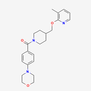 molecular formula C23H29N3O3 B2520536 [4-[(3-Methylpyridin-2-yl)oxymethyl]piperidin-1-yl]-(4-morpholin-4-ylphenyl)methanone CAS No. 2380033-04-3