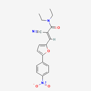 molecular formula C18H17N3O4 B2520537 (E)-2-氰基-N,N-二乙基-3-[5-(4-硝基苯基)呋喃-2-基]丙-2-烯酰胺 CAS No. 404894-06-0