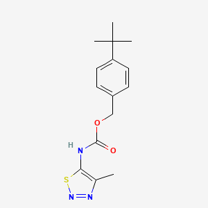 molecular formula C15H19N3O2S B2520540 4-(叔丁基)苄基 N-(4-甲基-1,2,3-噻二唑-5-基)氨基甲酸酯 CAS No. 338960-83-1