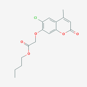 molecular formula C16H17ClO5 B2520541 Butyl 2-(6-chloro-4-methyl-2-oxochromen-7-yl)oxyacetate CAS No. 313470-97-2