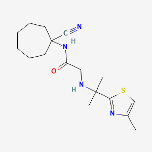 N-(1-cyanocycloheptyl)-2-{[2-(4-methyl-1,3-thiazol-2-yl)propan-2-yl]amino}acetamide