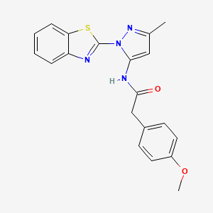 molecular formula C20H18N4O2S B2520551 N-(1-(benzo[d]thiazol-2-yl)-3-methyl-1H-pyrazol-5-yl)-2-(4-methoxyphenyl)acetamide CAS No. 1171098-54-6