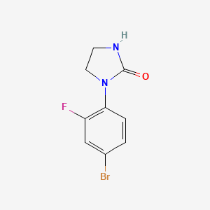 molecular formula C9H8BrFN2O B2520562 2-咪唑烷酮，1-(4-溴-2-氟苯基)- CAS No. 160132-29-6