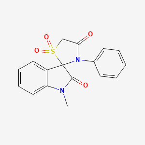 molecular formula C17H14N2O4S B2520564 1'-Methyl-1,1-dioxo-3-phenylspiro[1,3-thiazolidine-2,3'-indole]-2',4-dione CAS No. 894872-79-8