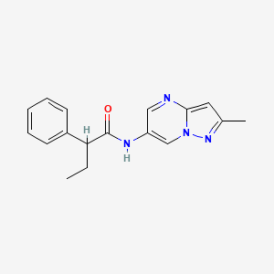 molecular formula C17H18N4O B2520567 N-(2-甲基吡唑并[1,5-a]嘧啶-6-基)-2-苯基丁酰胺 CAS No. 1797679-57-2