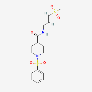 1-(benzenesulfonyl)-N-[(2E)-3-methanesulfonylprop-2-en-1-yl]piperidine-4-carboxamide