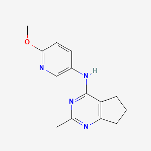 molecular formula C14H16N4O B2520572 N-(6-methoxypyridin-3-yl)-2-methyl-6,7-dihydro-5H-cyclopenta[d]pyrimidin-4-amine CAS No. 2189435-10-5