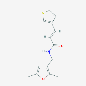 molecular formula C14H15NO2S B2520574 (E)-N-((2,5-二甲基呋喃-3-基)甲基)-3-(噻吩-3-基)丙烯酰胺 CAS No. 1351663-62-1