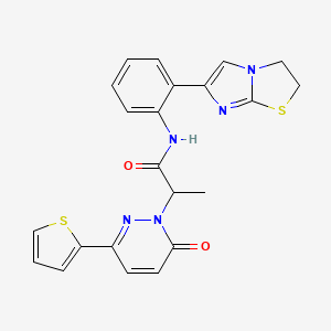 N-(2-(2,3-dihydroimidazo[2,1-b]thiazol-6-yl)phenyl)-2-(6-oxo-3-(thiophen-2-yl)pyridazin-1(6H)-yl)propanamide