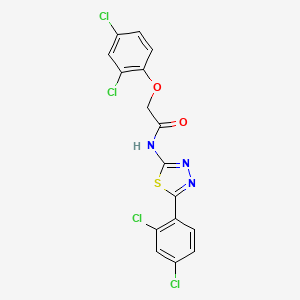 molecular formula C16H9Cl4N3O2S B2520581 2-(2,4-dichlorophenoxy)-N-[5-(2,4-dichlorophenyl)-1,3,4-thiadiazol-2-yl]acetamide CAS No. 392244-81-4