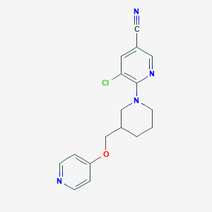 5-Chloro-6-[3-(pyridin-4-yloxymethyl)piperidin-1-yl]pyridine-3-carbonitrile