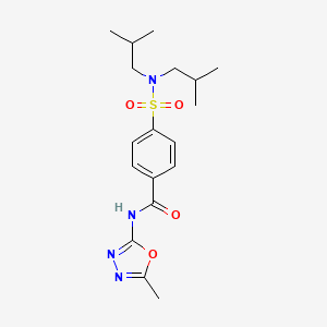 4-[bis(2-methylpropyl)sulfamoyl]-N-(5-methyl-1,3,4-oxadiazol-2-yl)benzamide