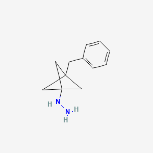molecular formula C12H16N2 B2520587 (3-Benzyl-1-bicyclo[1.1.1]pentanyl)hydrazine CAS No. 2287318-60-7