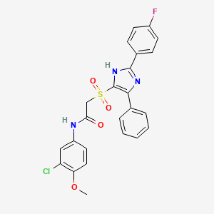 N-(3-chloro-4-methoxyphenyl)-2-{[2-(4-fluorophenyl)-5-phenyl-1H-imidazol-4-yl]sulfonyl}acetamide