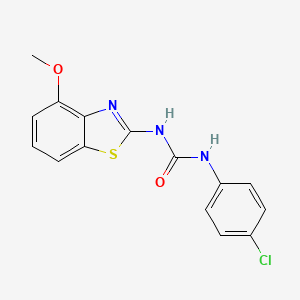 molecular formula C15H12ClN3O2S B2520600 1-(4-Chlorophenyl)-3-(4-methoxy-1,3-benzothiazol-2-yl)urea CAS No. 325977-41-1
