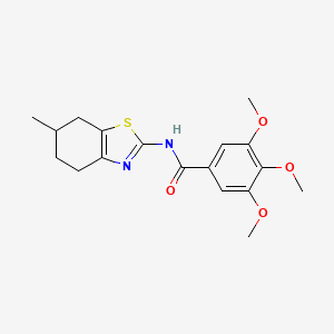 molecular formula C18H22N2O4S B2520606 3,4,5-trimethoxy-N-(6-methyl-4,5,6,7-tetrahydrobenzo[d]thiazol-2-yl)benzamide CAS No. 329903-41-5