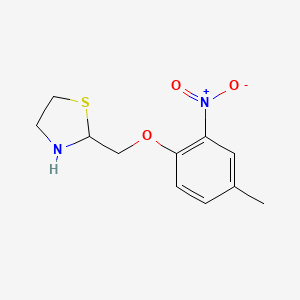 molecular formula C11H14N2O3S B2520610 2-[(4-甲基-2-硝基苯氧基)甲基]-1,3-噻唑烷 CAS No. 675854-56-5
