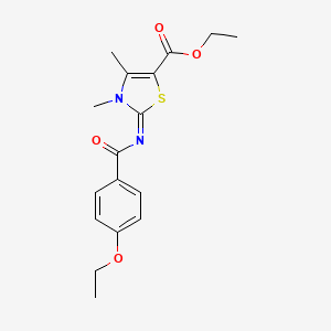 molecular formula C17H20N2O4S B2520613 2-(4-乙氧基苯甲酰基)亚氨基-3,4-二甲基-1,3-噻唑-5-羧酸乙酯 CAS No. 476628-17-8