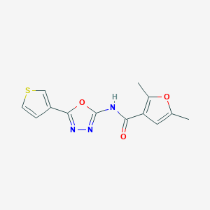 molecular formula C13H11N3O3S B2520614 2,5-二甲基-N-(5-(噻吩-3-基)-1,3,4-恶二唑-2-基)呋喃-3-甲酰胺 CAS No. 1251692-36-0