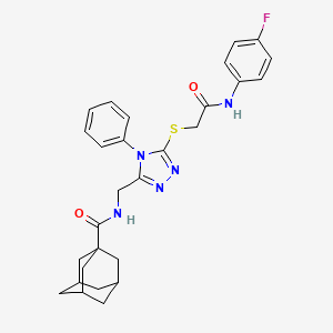 molecular formula C28H30FN5O2S B2520615 N-[[5-[2-(4-fluoroanilino)-2-oxoethyl]sulfanyl-4-phenyl-1,2,4-triazol-3-yl]methyl]adamantane-1-carboxamide CAS No. 476452-26-3