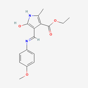 Ethyl 4-((4-methoxyanilino)methylene)-2-methyl-5-oxo-4,5-dihydro-1H-pyrrole-3-carboxylate