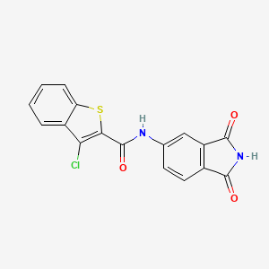 molecular formula C17H9ClN2O3S B2520627 3-氯-N-(1,3-二氧代异吲哚啉-5-基)苯并[b]噻吩-2-甲酰胺 CAS No. 351425-03-1