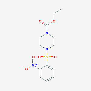 molecular formula C13H17N3O6S B2520636 Ethyl 4-[(2-nitrophenyl)sulfonyl]piperazinecarboxylate CAS No. 349099-38-3