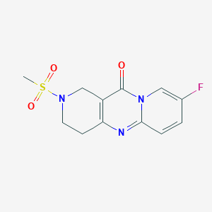 molecular formula C12H12FN3O3S B2520642 8-fluoro-2-(methylsulfonyl)-3,4-dihydro-1H-dipyrido[1,2-a:4',3'-d]pyrimidin-11(2H)-one CAS No. 2034550-53-1