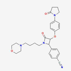 4-{1-[4-(Morpholin-4-yl)butyl]-4-oxo-3-[4-(2-oxopyrrolidin-1-yl)phenoxy]azetidin-2-yl}benzonitrile
