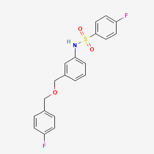 molecular formula C20H17F2NO3S B2520649 4-fluoro-N-(3-{[(4-fluorobenzyl)oxy]methyl}phenyl)benzenesulfonamide CAS No. 338392-93-1