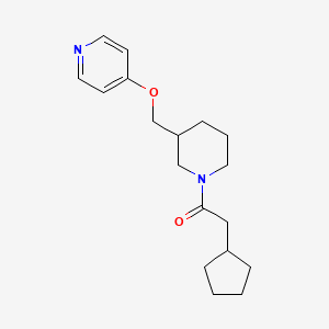 2-Cyclopentyl-1-[3-(pyridin-4-yloxymethyl)piperidin-1-yl]ethanone