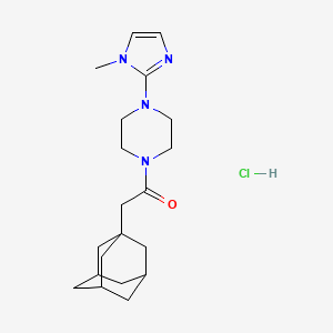 molecular formula C20H31ClN4O B2520655 2-((3r,5r,7r)-adamantan-1-yl)-1-(4-(1-methyl-1H-imidazol-2-yl)piperazin-1-yl)ethanone hydrochloride CAS No. 1189941-17-0