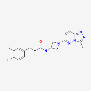 molecular formula C20H23FN6O B2520657 3-(4-氟-3-甲基苯基)-N-甲基-N-(1-(3-甲基-[1,2,4]三唑并[4,3-b]哒嗪-6-基)氮杂环丁-3-基)丙酰胺 CAS No. 2309556-99-6