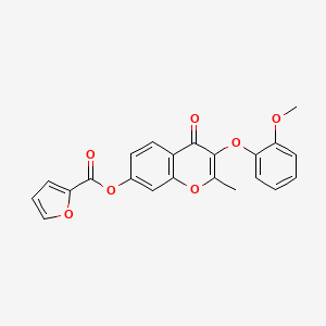 molecular formula C22H16O7 B2520659 3-(2-methoxyphenoxy)-2-methyl-4-oxo-4H-chromen-7-yl furan-2-carboxylate CAS No. 637750-86-8