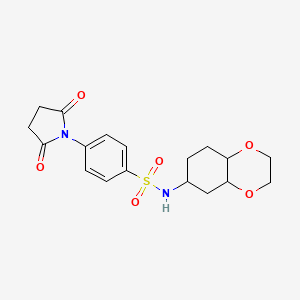 molecular formula C18H22N2O6S B2520663 4-(2,5-dioxopyrrolidin-1-yl)-N-(octahydrobenzo[b][1,4]dioxin-6-yl)benzenesulfonamide CAS No. 1902907-01-0
