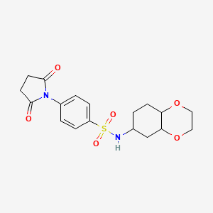 4-(2,5-dioxopyrrolidin-1-yl)-N-(octahydro-1,4-benzodioxin-6-yl)benzene-1-sulfonamide