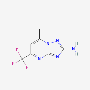 molecular formula C7H6F3N5 B2520664 7-Methyl-5-(trifluoromethyl)[1,2,4]triazolo[1,5-a]pyrimidin-2-amine CAS No. 575496-43-4