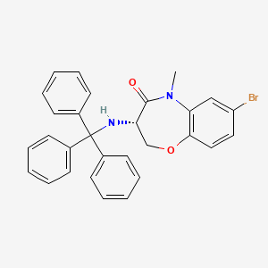 molecular formula C29H25BrN2O2 B2520675 (3S)-7-bromo-5-methyl-3-(tritylamino)-2,3-dihydro-1,5-benzoxazepin-4-one CAS No. 2231663-34-4