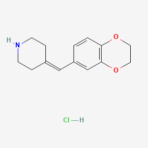 molecular formula C14H18ClNO2 B2520685 4-(2,3-Dihydro-1,4-benzodioxin-6-ylmethylidene)piperidine hydrochloride CAS No. 2108856-92-2