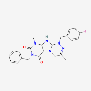 7-benzyl-1-[(4-fluorophenyl)methyl]-3,9-dimethyl-1H,4H,6H,7H,8H,9H-[1,2,4]triazino[4,3-g]purine-6,8-dione