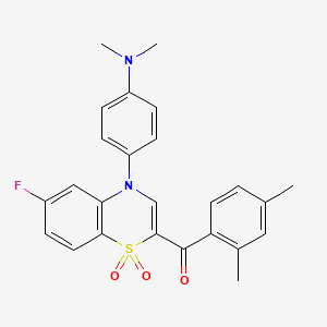 {4-[4-(dimethylamino)phenyl]-6-fluoro-1,1-dioxido-4H-1,4-benzothiazin-2-yl}(2,4-dimethylphenyl)methanone