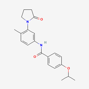 molecular formula C21H24N2O3 B2520706 4-isopropoxy-N-(4-methyl-3-(2-oxopyrrolidin-1-yl)phenyl)benzamide CAS No. 941933-92-2