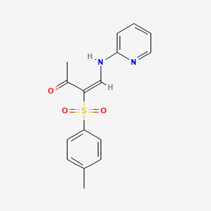 molecular formula C16H16N2O3S B2520718 (E)-3-(4-methylphenyl)sulfonyl-4-(pyridin-2-ylamino)but-3-en-2-one CAS No. 1024791-94-3