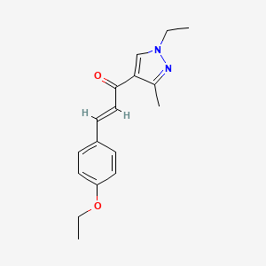 molecular formula C17H20N2O2 B2520727 (2E)-3-(4-ethoxyphenyl)-1-(1-ethyl-3-methyl-1H-pyrazol-4-yl)prop-2-en-1-one CAS No. 955563-66-3
