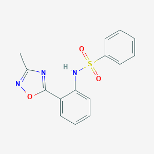 molecular formula C15H13N3O3S B252073 N-[2-(3-methyl-1,2,4-oxadiazol-5-yl)phenyl]benzenesulfonamide 