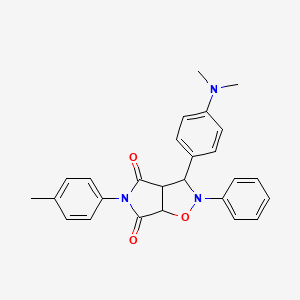 molecular formula C26H25N3O3 B2520739 3-(4-(dimethylamino)phenyl)-2-phenyl-5-(p-tolyl)dihydro-2H-pyrrolo[3,4-d]isoxazole-4,6(5H,6aH)-dione CAS No. 1212168-07-4