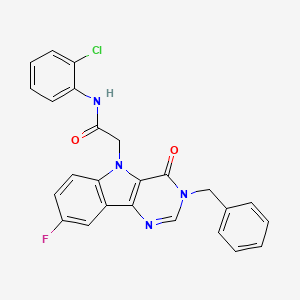 2-(3-benzyl-8-fluoro-4-oxo-3H-pyrimido[5,4-b]indol-5(4H)-yl)-N-(2-chlorophenyl)acetamide