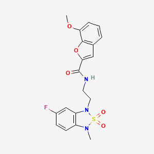 N-(2-(6-fluoro-3-methyl-2,2-dioxidobenzo[c][1,2,5]thiadiazol-1(3H)-yl)ethyl)-7-methoxybenzofuran-2-carboxamide